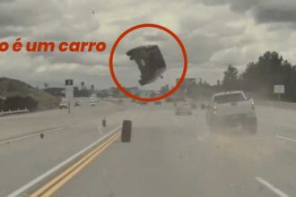 Vídeo mostra Kia Soul a “levantar voo” após ser atingido por pneu desgovernado