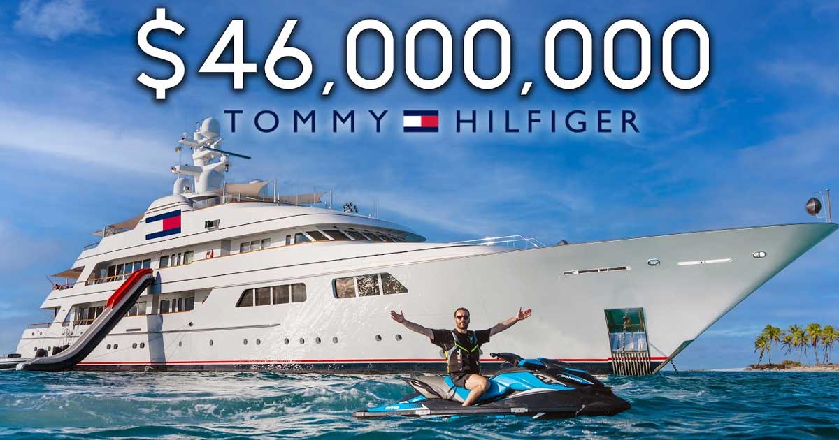 Visita guiada ao MEGA IATE de Tommy Hilfiger avaliado em 43 milhões de euros