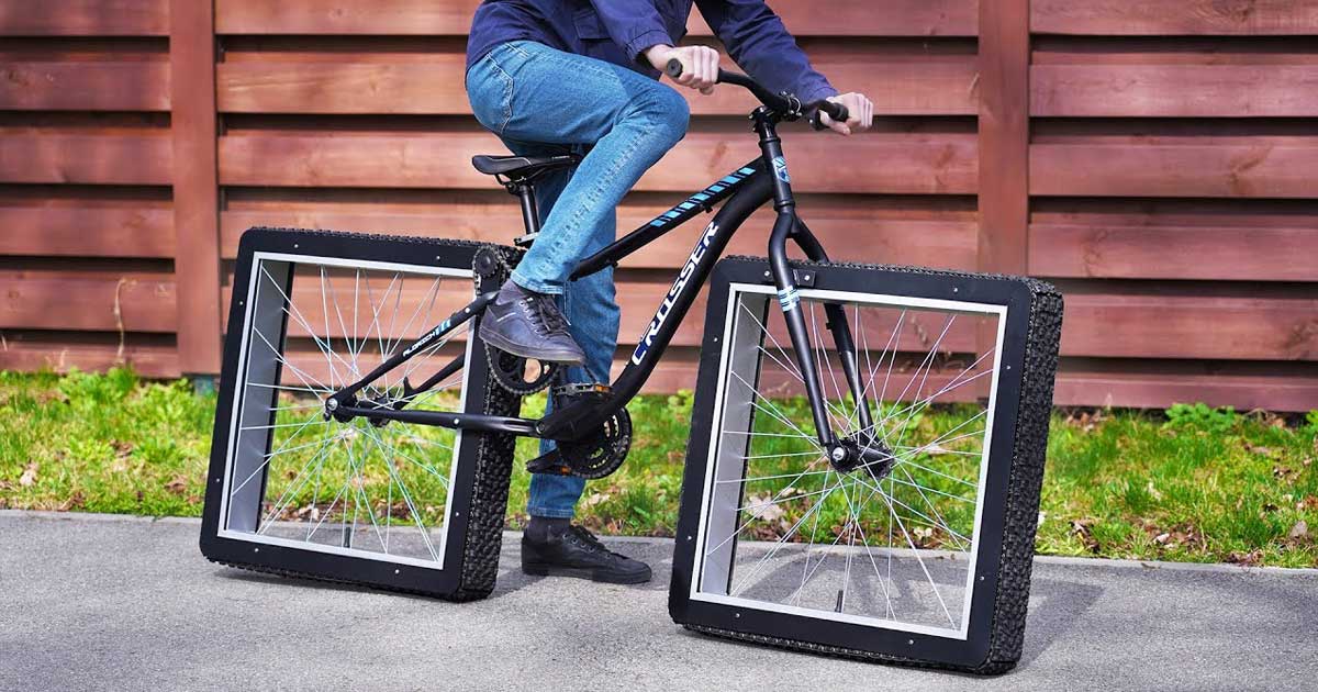 YouTuber constrói bicicleta com rodas quadradas e por incrível que pareça… ela anda!