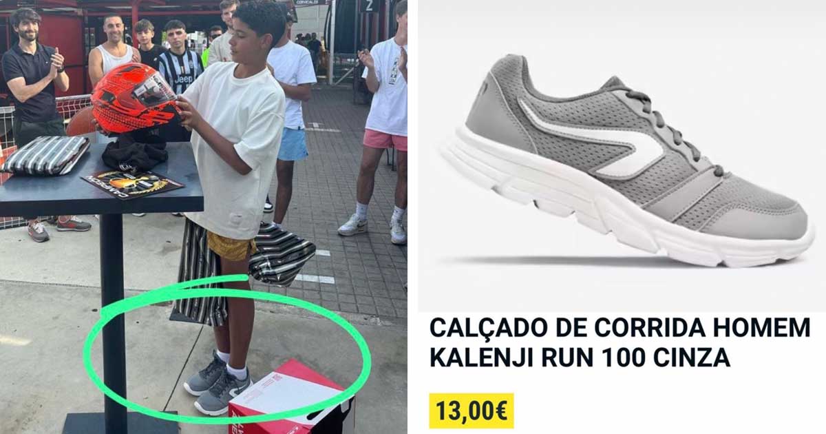 Filho de Ronaldo sem problemas a usar sapatilhas da Decathlon de 13€