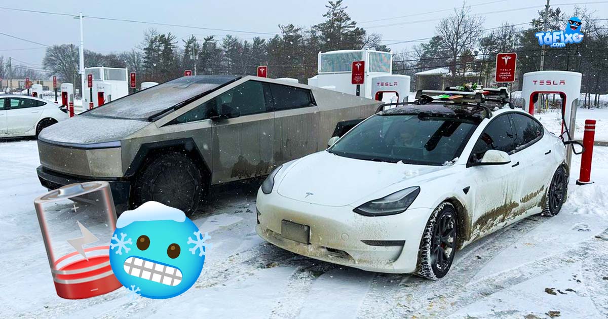 Frio extremo deixa Teslas encostados
