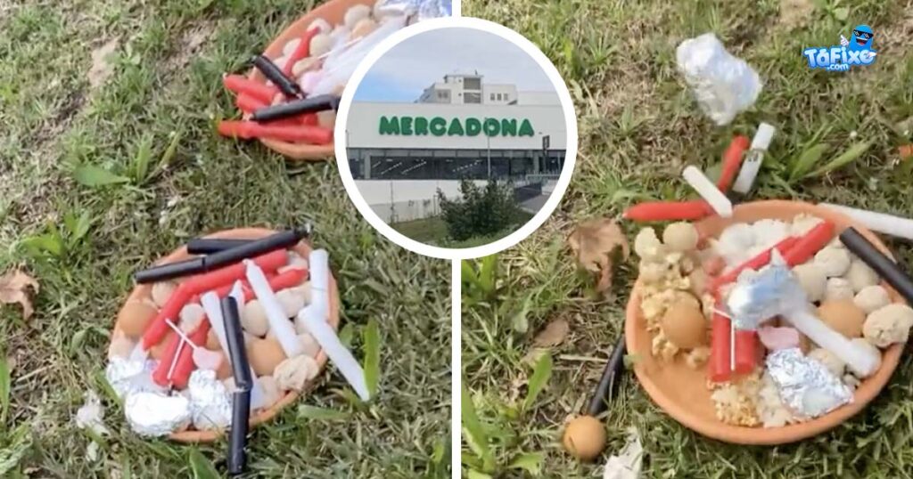 Homem viraliza ao destruir ‘macumba’ em rotunda junto ao Mercadona em Braga