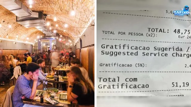Grafiticação sugerida’ pressiona clientes a dar gorjeta em restaurante no Porto