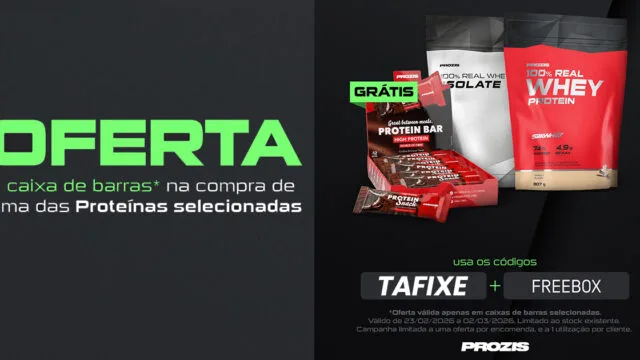 Prozis Oferece Caixa de Barras Grátis na Compra de Proteína (Até 2 de Março)