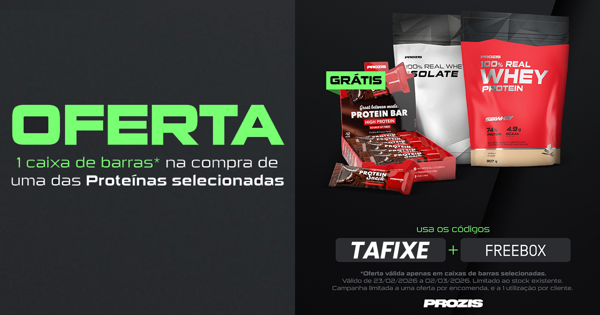 Prozis Oferece Caixa de Barras Grátis na Compra de Proteína (Até 2 de Março)